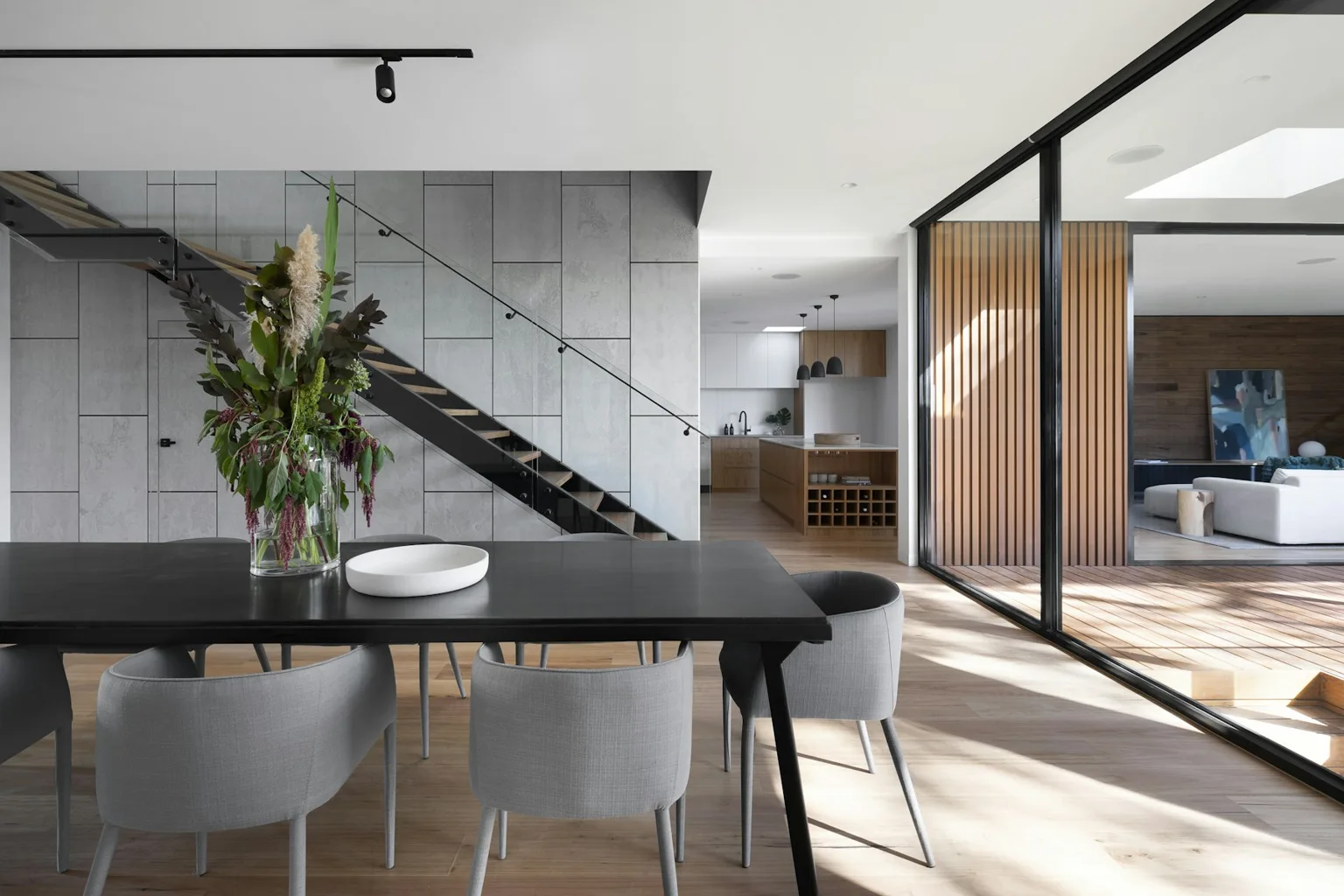Contemporary kitchen and dining space